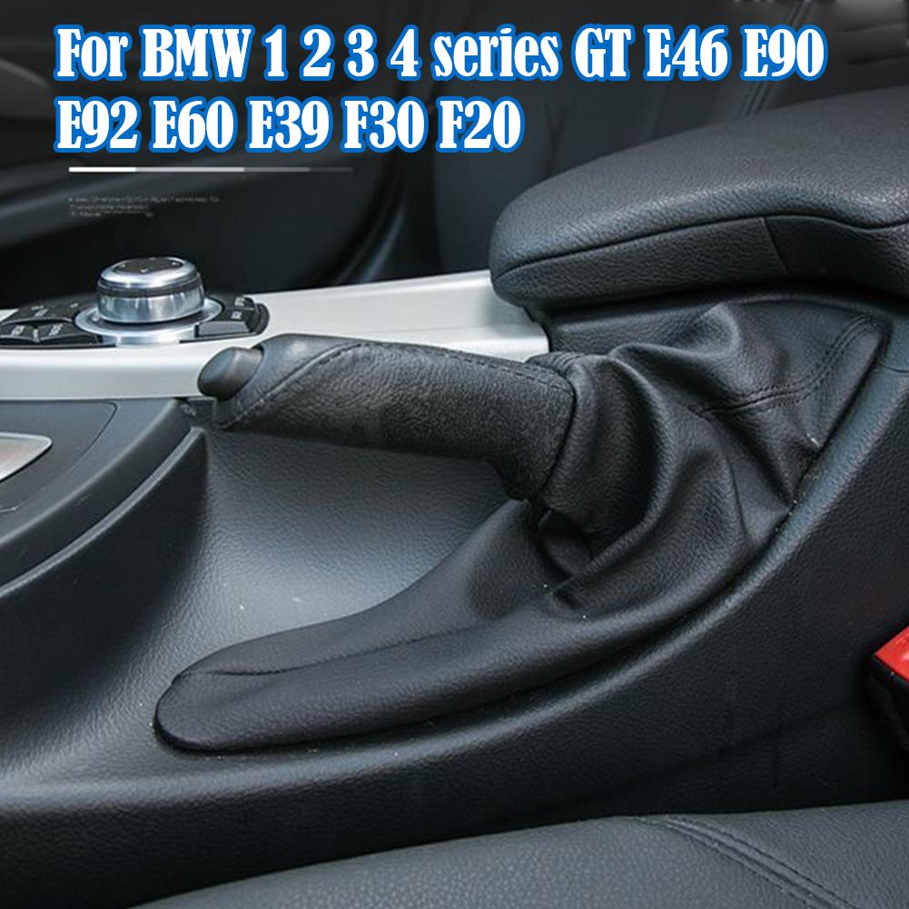 Car Handbrake Grips Protective Cover For BMW 1 2 3 4 Series GT E46 E90 E92 E60 E39 F30 Carbon Fiber Texture Handbrake Cover N5T3