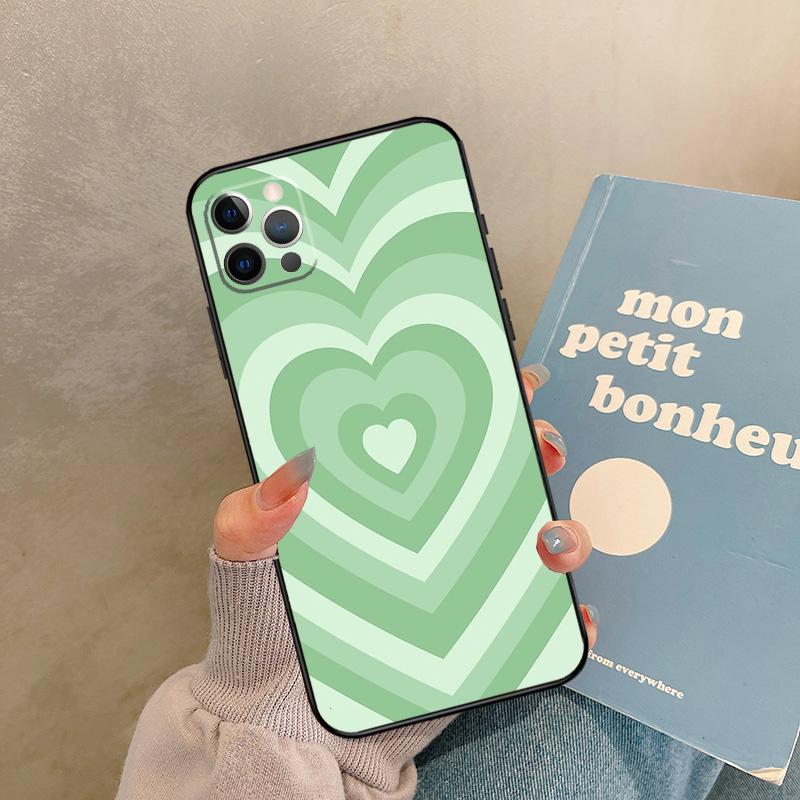 Latte Love Brown Heart Aesthetic Case For iPhone 17 Air 16 15 14 13 11 12 Pro Max 13 mini XR 15 16 Plus 16e Back Cover Shell