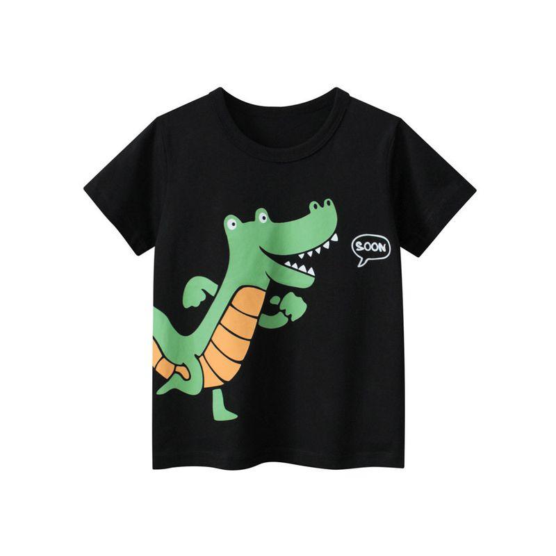 27kids Kids Summer Short Sleeve T-shirt Top Children's Clothing Boys Dinosaur Clothes Baby Boys Cotton Base Shirt