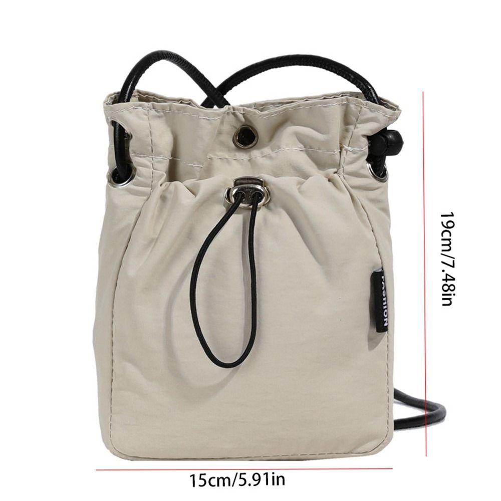 Purse Drawstring Canvas Bag Crossbody Bag Mobile Phone Bag Cute Nylon Shoulder Bag  Office Worker