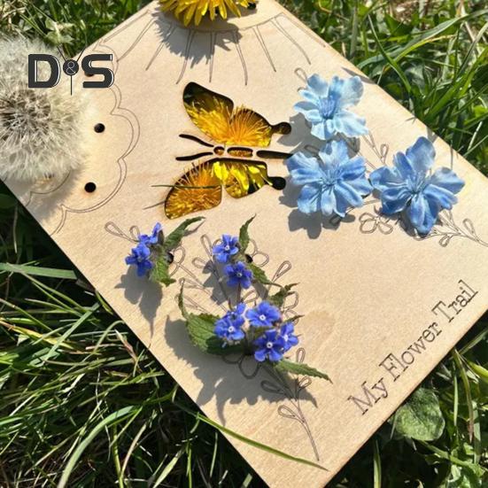 Wooden Flower Collection Board Flower Collector Nature Play Children's Adventure Board for Kids Outdoor Floral Picking Arranging Nature Walks Sorting