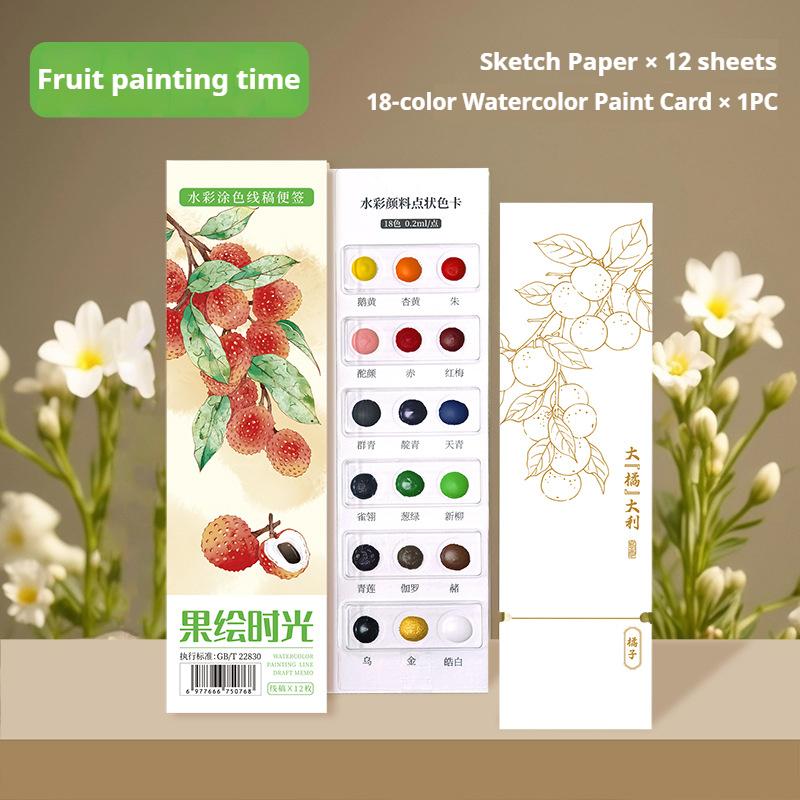 

12/24 Pages Watercolor Coloring Book Kids Portable Watercolor Painting Book Paint Gouache Graffiti Picture Drawing Stationery