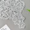 White Beaded V-Neck Mesh Strand Patch Dress Wedding Dress Performance Dress Decorative Front Collar Cloth Sticker Accessories