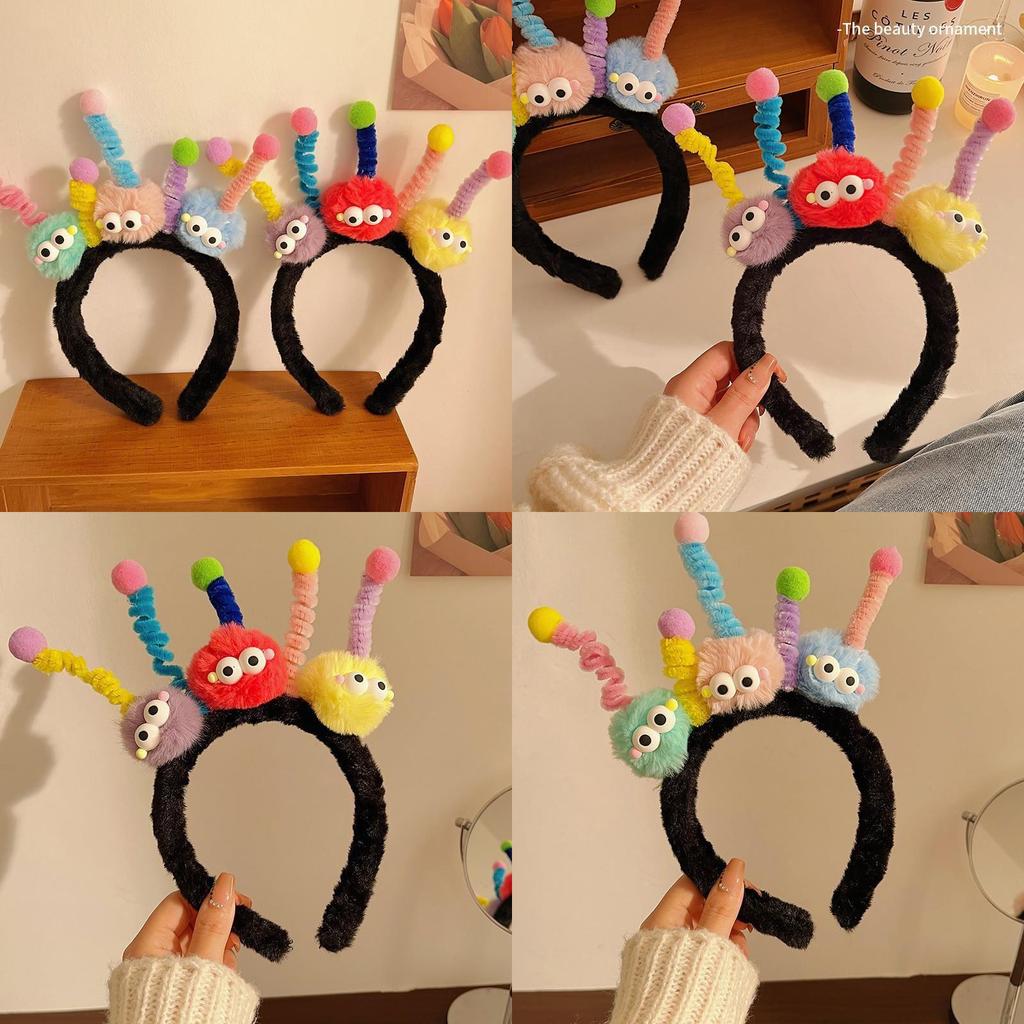 Cute Cartoon Twist Stick Hairband Women's 2023 New Hair Clip Pressed Hair Tie Wash Face Plush Headband High Skull Cap