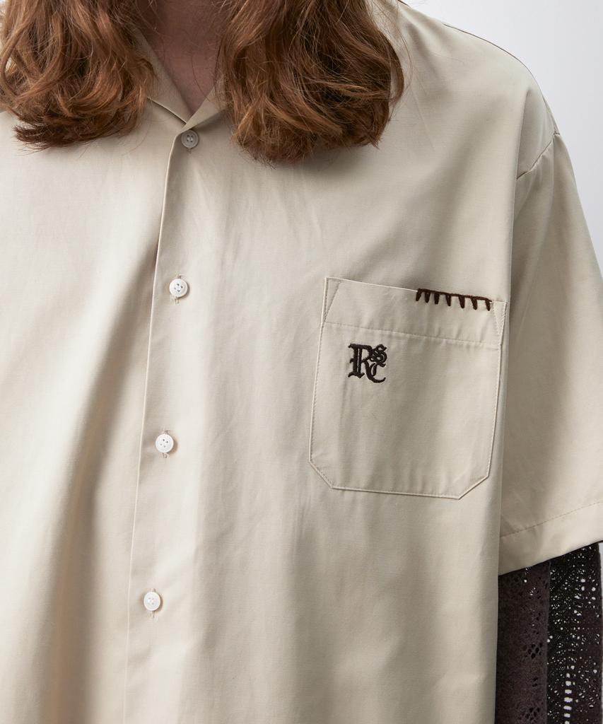 Aleseueseussi Knit Sleeve Layered Shirt - Beige
