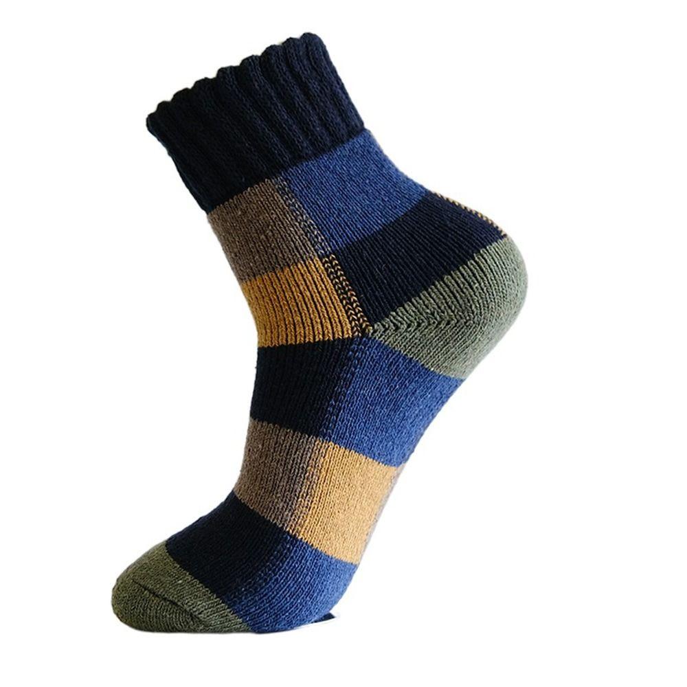 

Casual Cute Winter Thicked Home Towel Socks Men Hosiery Wool Socks Middle Tube Socks Lattice Socks темно-синий