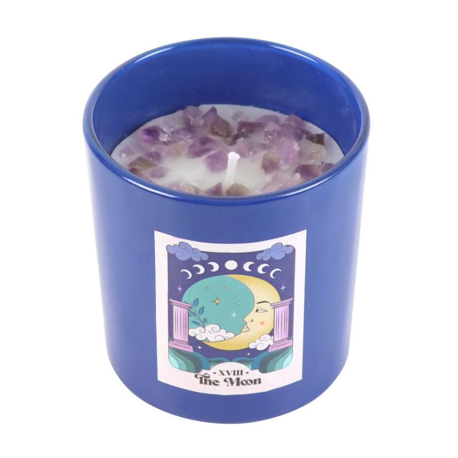 Something Different The Moon Amethyst Crystal Candle & Holder