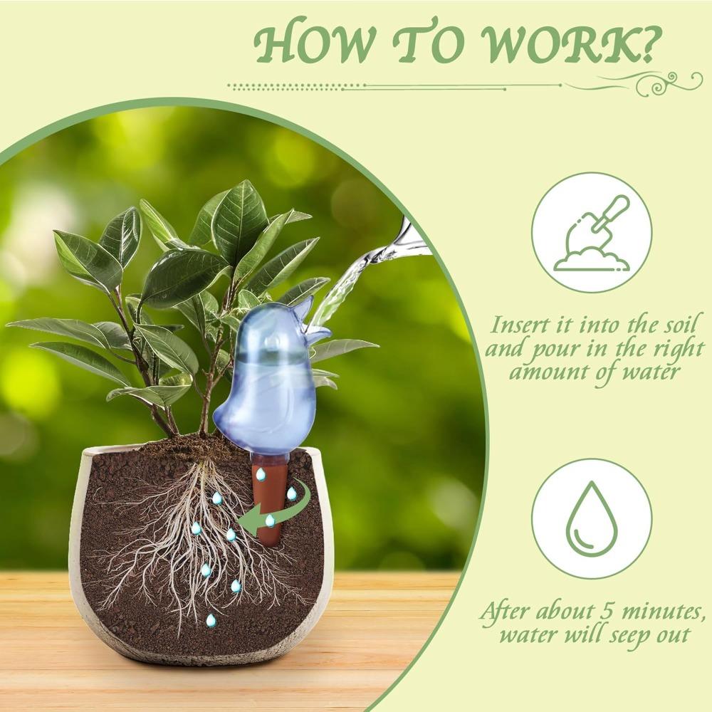 4pcs Self Watering Spikes Indoor Plant Watering Globes Bird Shape Automatic Irrigation Spikes Plant Watering Devices