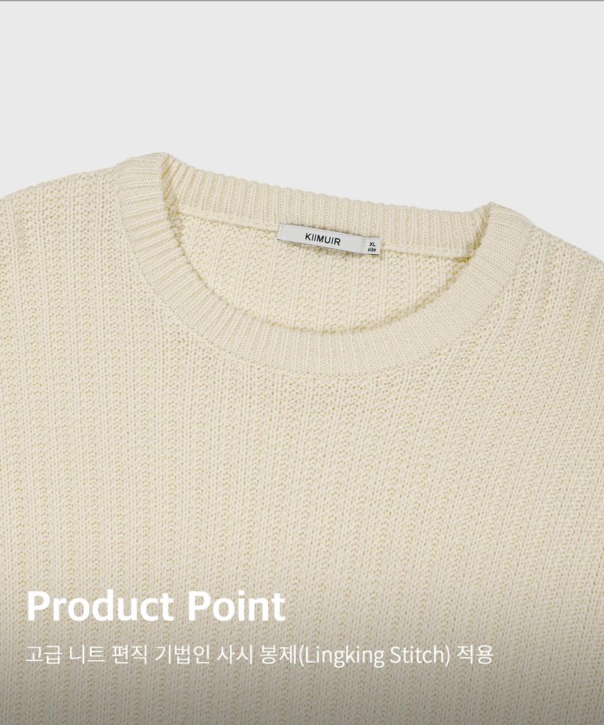 KIIMUIR Bulky Texture Crew Neck Knit_Ivory
