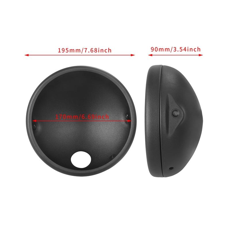 Universal Bucket Shell Lighthouse 7” 7INCH Motorcycle Headlight Cover For LED Headlight Parts Housing Adjustable Mount Bracket