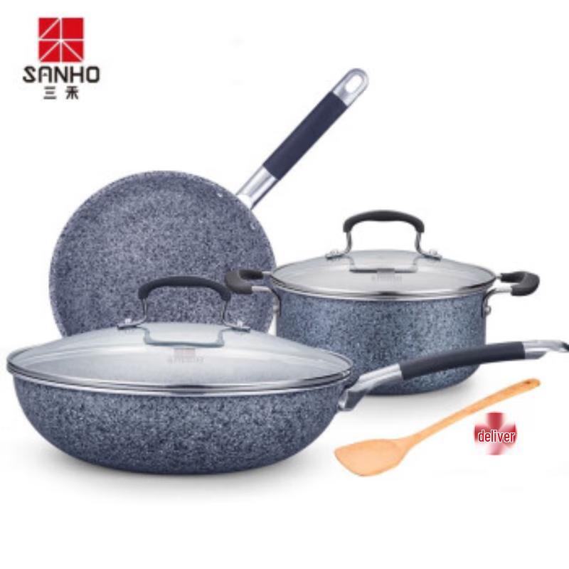 SANHO Maifan Stone Non-stick 3-Piece Cookware Set