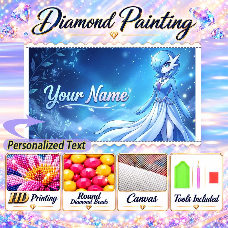 Personalized Gardevoir Diamond Art Custom Name 5D Diamond Painting Full Drill DIY Craft