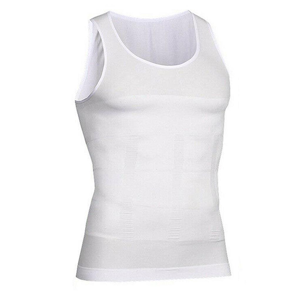 

Men s Compression Shirts Tank Tops Undershirts Mens Slimming Body Shaper Vest Sleeveless Abdomen Slim Vest Fitness Workout S белый