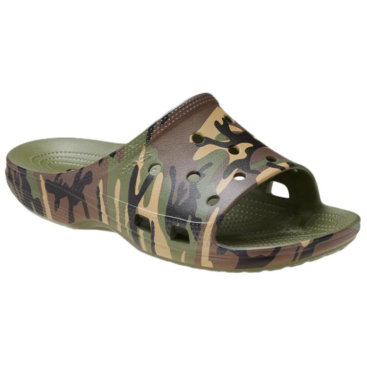 Crocs Comfortable Versatile Anti-Friction Slide Sandals Men sandals Army-Green 213312-3TC