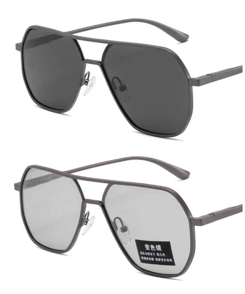 New Metal Polarized Double Beam Pochromic Sunglasses For Men Drive Night Vision Glasses Fashion Shade For Men Women