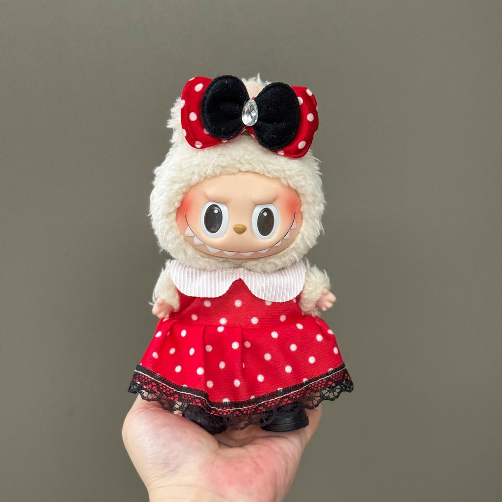 10cm 7 Pezzi Vestiti Per Labubu Set Accessori Gonna Pantaloni Cappello Dolce E Carino Stile Principessa Bambola Vestire Giocattoli Regalo