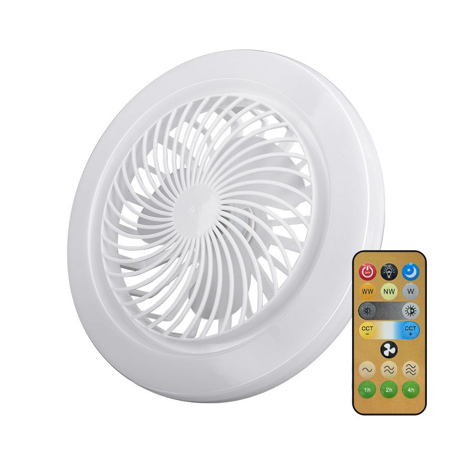 

AC85-265V Светодиодный потолочный светильник-вентилятор Вентилятор и лампа 2-в-1 3 режима скорости Светодиодная лампа E27 с пультом дистанционного управления для гостиной спальни 85-265V белый