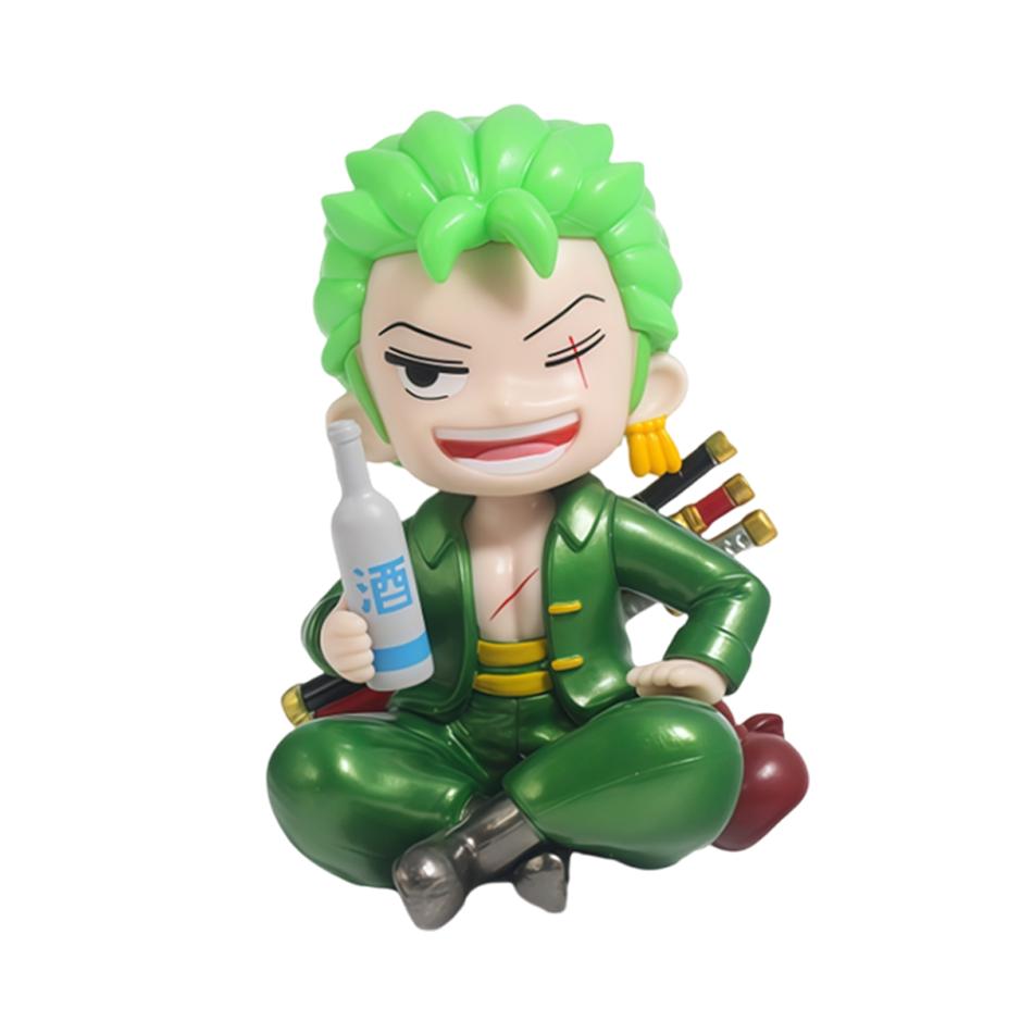 1-8Pcs One Piece Q Edition Doll Food Series Cute Luffy Zoro Ace Sanji Yamato Model Cartoon Collect Car Desk Decoration Toy Gift