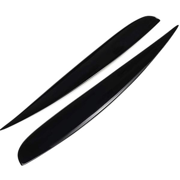 Set of 2 Bright Black ABS Car Headlight Eyebrow Spoiler Stickers