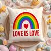 Pride Month Heart Cushion Cover Plush Fabric Soft Double-Sided Printed Sofa Warm Winter Home Gift Pillow Case