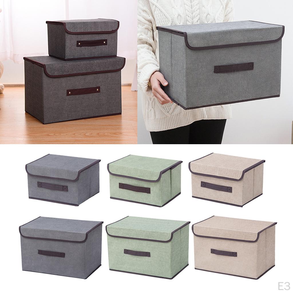 Faltbarer Aufbewahrungsbehälter mit Deckel, Stoff Dekorative Box Organizer Behälter Korb Würfel für