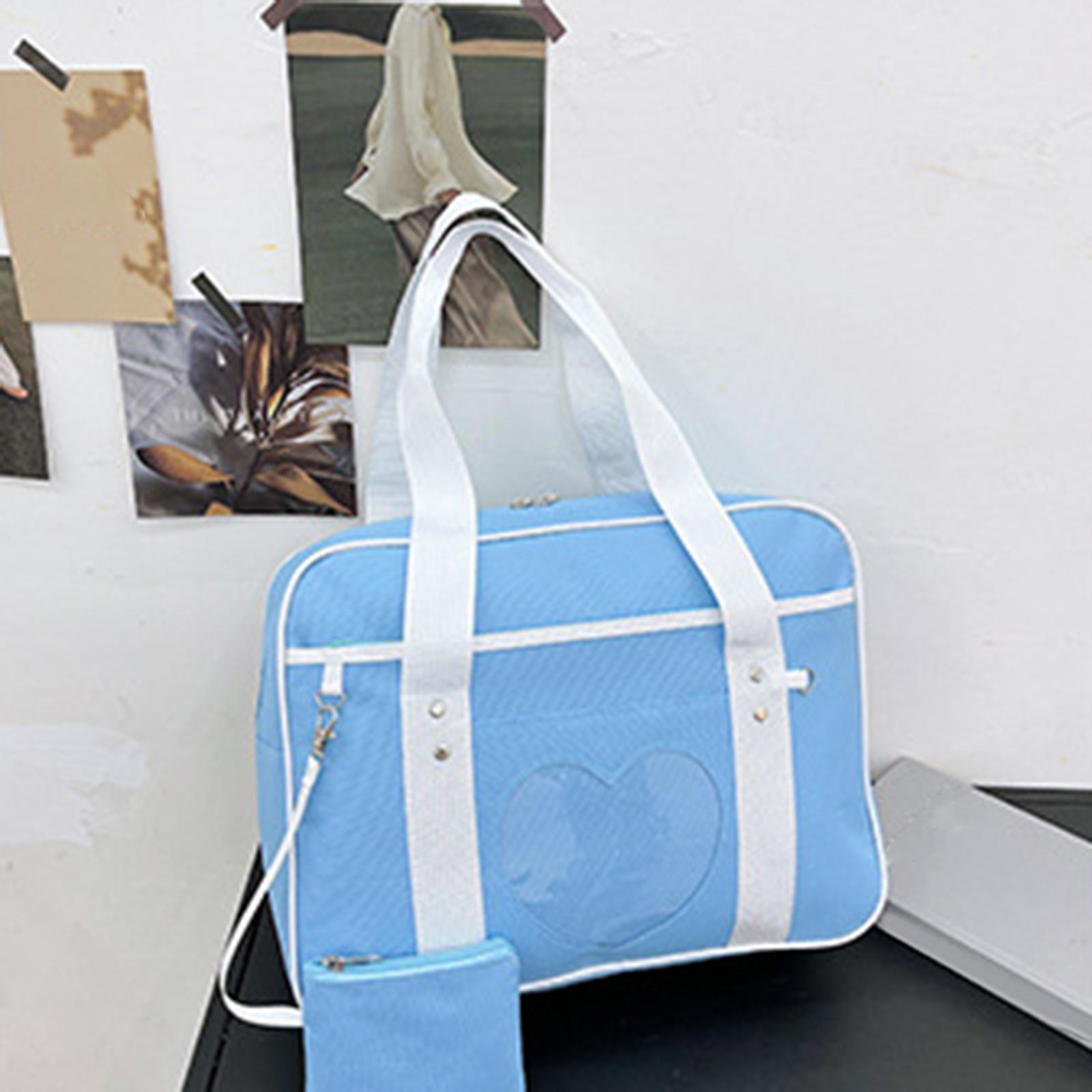 

Japanese Girls Shoulder Bag Travel Bag ,33Cmx22Cmx10cm for Women Large Capacity Zipper Closure with 2 Large Zippered Pockets синий