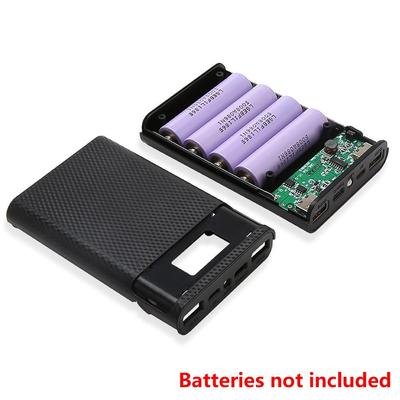 4x18650 Battery Charge Storage Box 5V 2A Dual USB Type C DIY Power Bank Case Charging Case for 4x18650 Li-ion Batteries