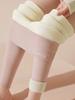 Autumn and Winter Leggings with Thickened Fleece for Women's Outerwear Cotton Pants, German Velvet Self Heating High Waist Tight Lamb Wool Warm Pants