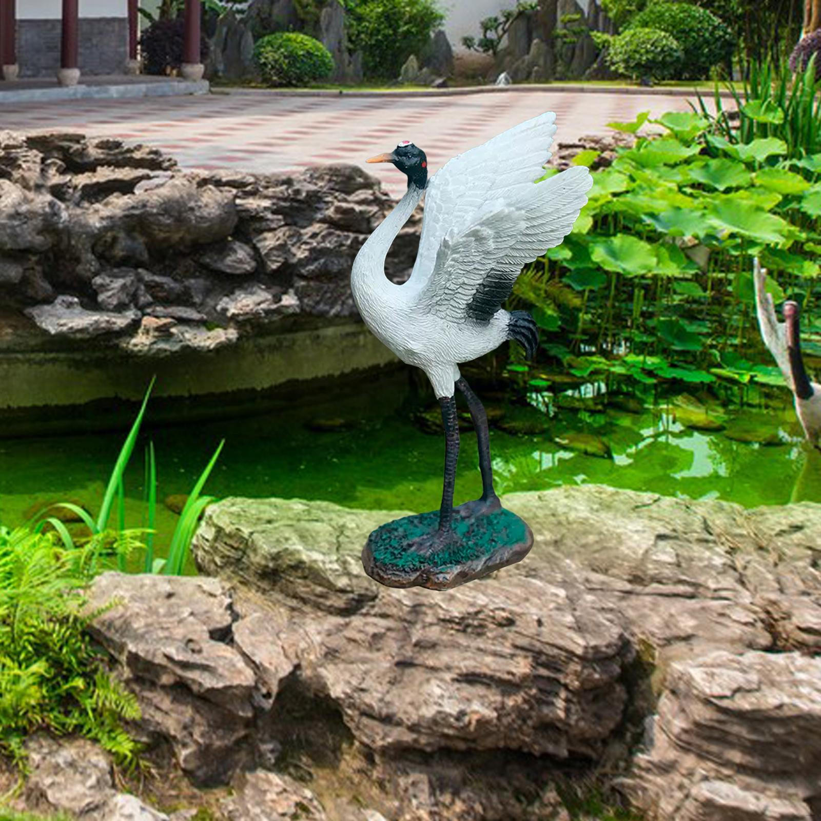 

Садовая статуя, фигурка животного, журавль, скульптуры для двора, художественное ремесло, новинка, миниатюрные статуи птиц для