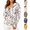 Chaqueta Ligera con Cremallera y Capucha para Mujer, Manga Larga, Estampado Floral, Protección Solar, Ropa Exterior con Bolsillos