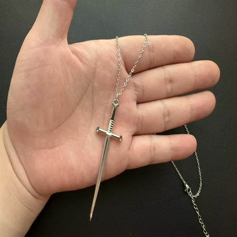 Vintage Schwert Anhänger Halskette Punk Stil Kreuz Zinklegierung Unisex Schmuck