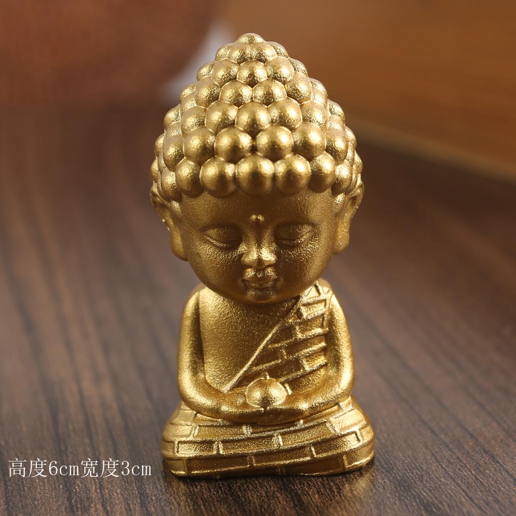 Brass Sakyamuni Ornament Office Car Creative High-end Small Copper Solid Pure Copper Crafts