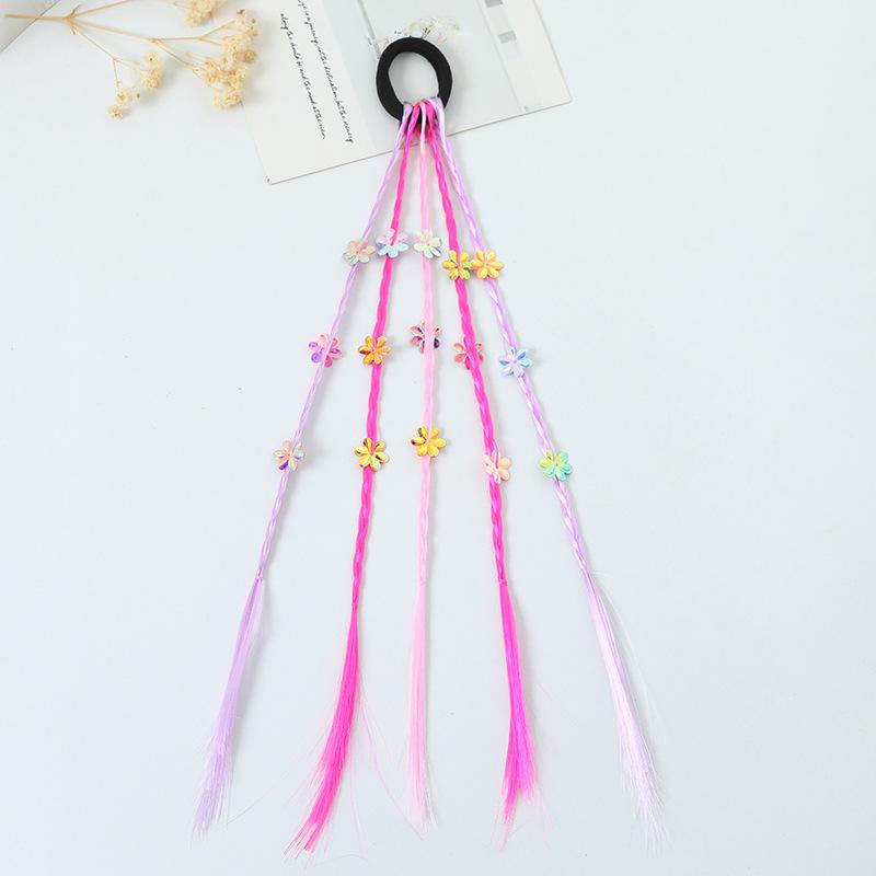 1PC Lovely Girls Colored Dirty Braids Wigs Ponytail Headbands Rubber Bands Hair Bands Headwear Kids Hair Accessories