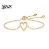Bangles 1 Pair Bracelet Heart Decor Adjustable Length Couple Lead-free