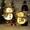 Christma Snowman Ornament with Built-in Light Plush Snowman Doll Night Light Table Decoration Set Battery Christmas Gift