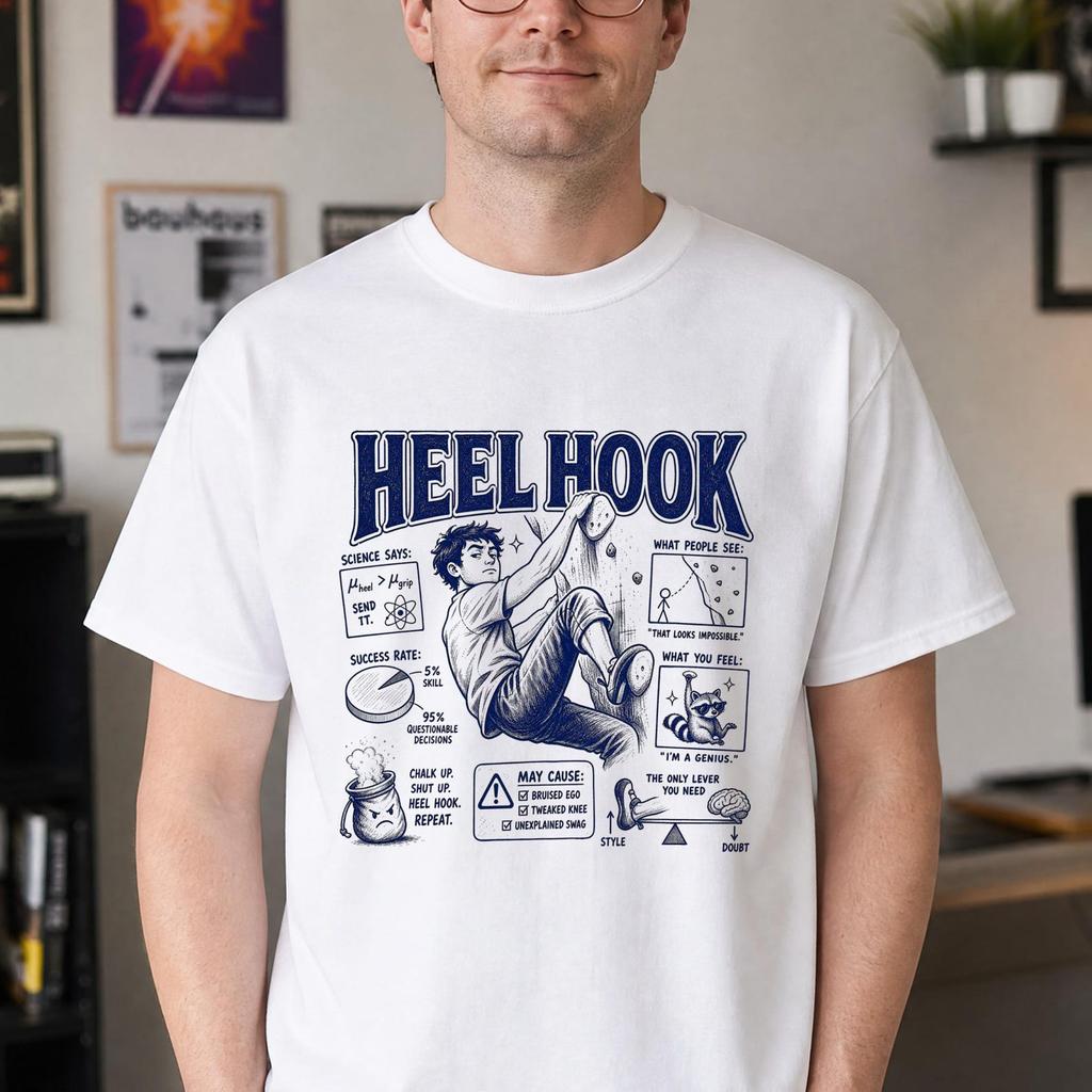 Funny Heel Hook Shirt - Retro Bouldering Gift - Sarcastic Heel Hook Clothing