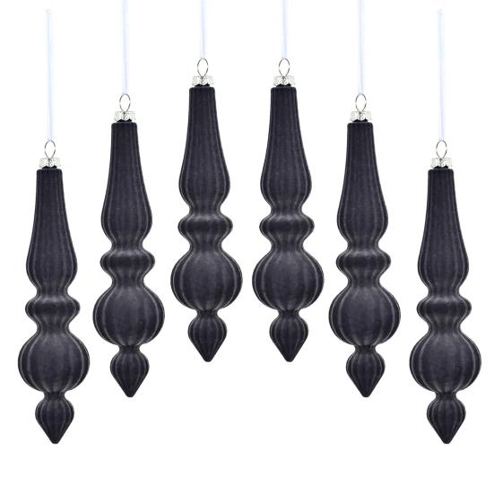 6 Pcs Flocked Christmas Ball Irregular Shape Shatterproof Xmas Ball Lightweight Festive