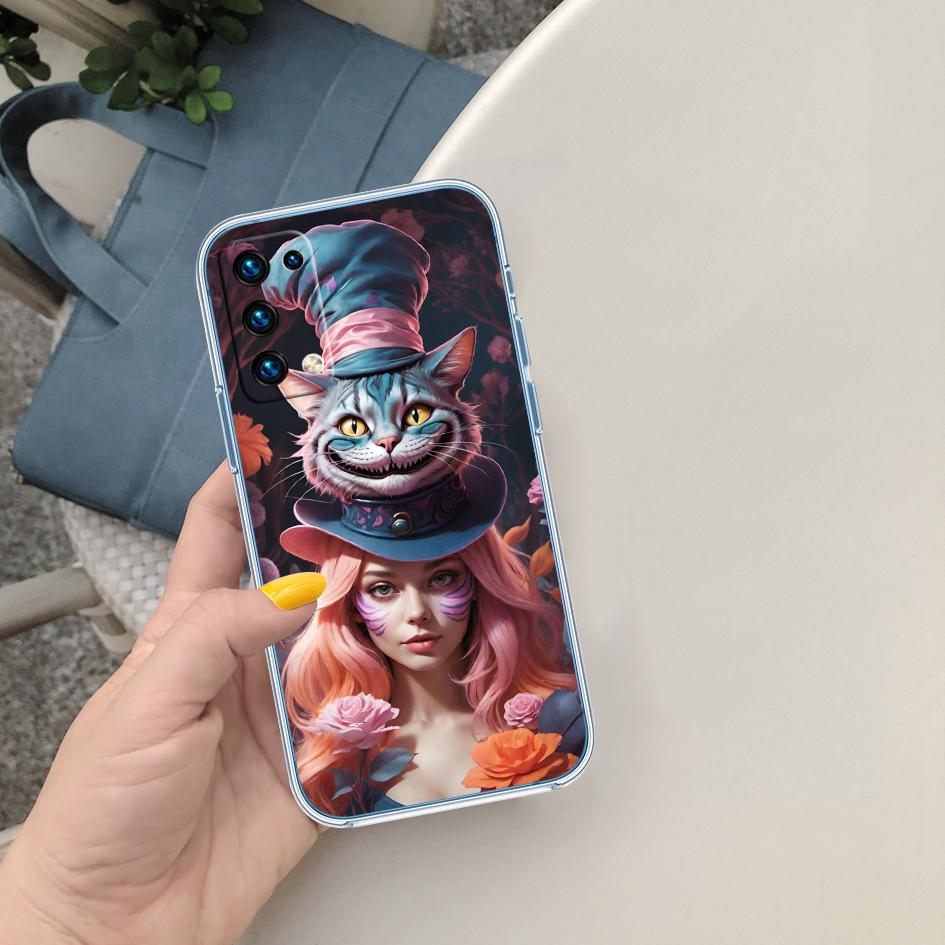 CJ3 Alice in Wonderland Cat Princess Case for LG K22 K30 K40 K41 K42 K50 K50S K51 K51S K52 K61 K62 K71 K92 Q60 Q61 V40 V50 V60