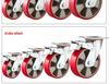 Silent Polyurethane Swivel Caster with Aluminum Core and Brake, 4/5/6/8 Inch Double Bearing Wheel for Heavy-Duty File Cabinets