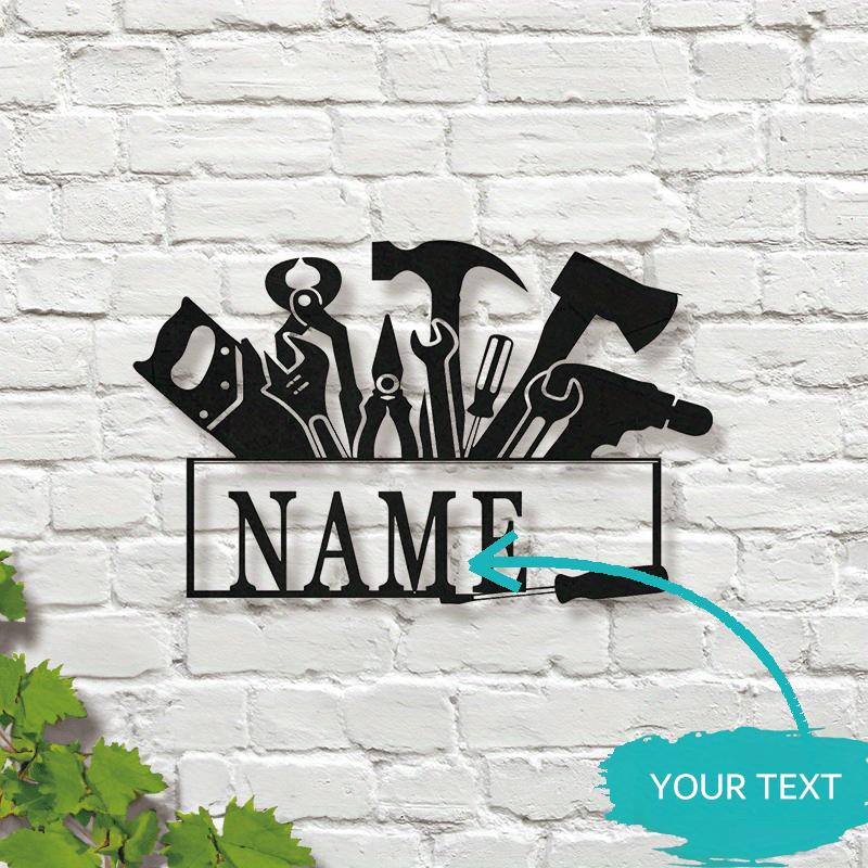 Metal Sign Garage Wall Art Mechanic Tools Decor Handyman Workshop Hanging Sculpture