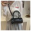 Women's Faux Leather Polka Dot Pillow Bag Stylish Handheld Shoulder Crossbody Purse Fashionable Casual Bag