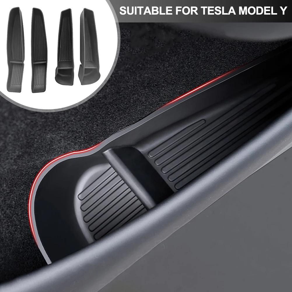 4pcs Side Door Storage Box for Tesla New Model Y Juniper 2025 Armrest Tray Organizer Front Door Handle Decoration