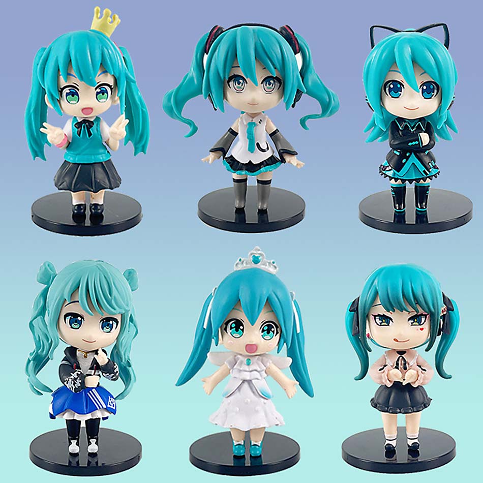 Nouveau set Anime nouvelle figurine Hatsune Miku ornements de mini personnages kawai Hatsune décoration de table pour la maison jouet adulte cadeau enfant