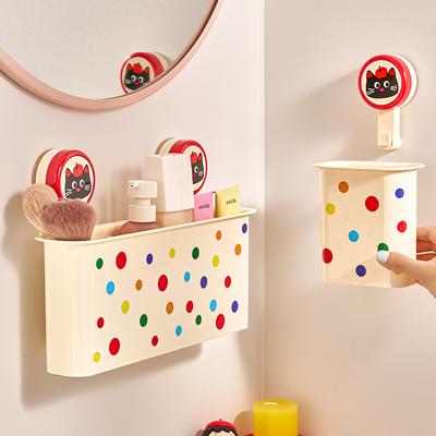 Hochwertige Kosmetik-Aufbewahrungsbox, Große Kapazität, Badezimmer- und Toiletten-Wandmontage, Ohne Bohren, Saugnapf-Regal