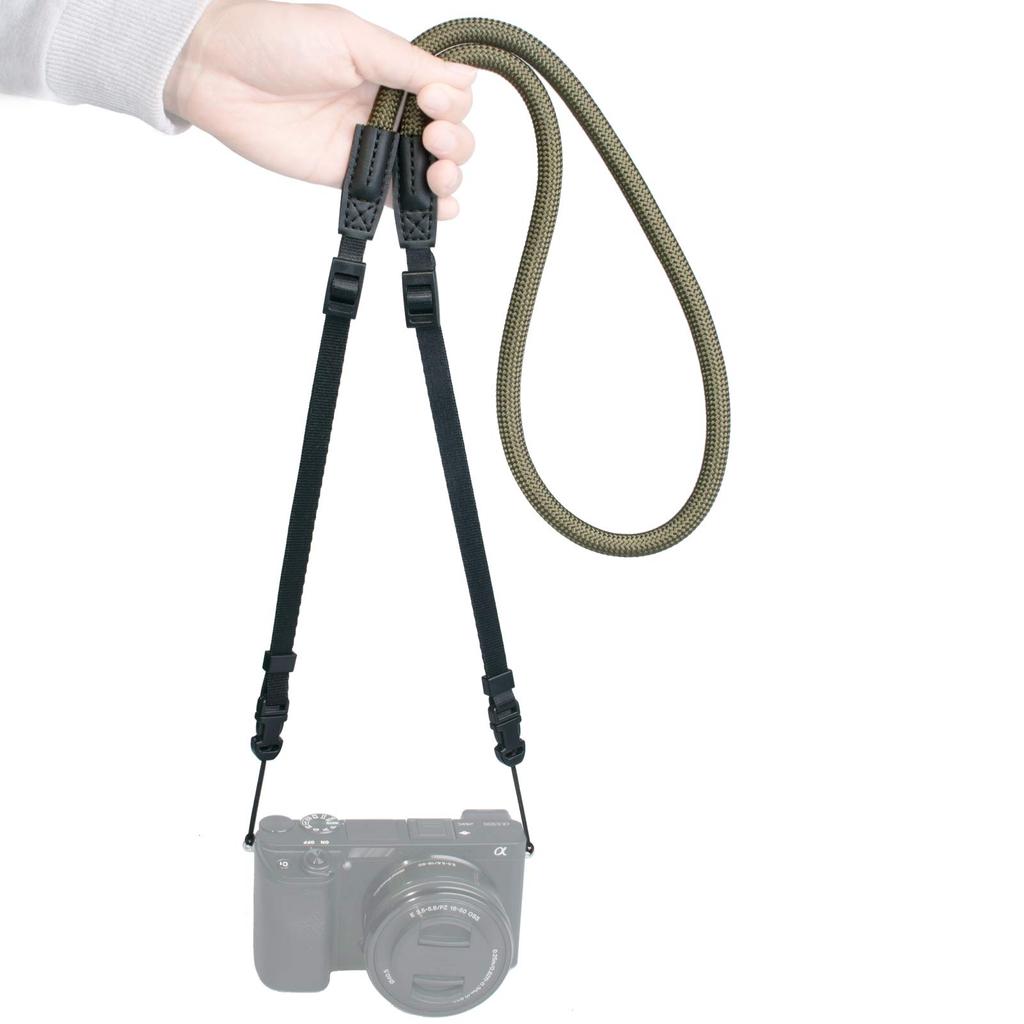 VKO Camera Neck Climbing Rope Shoulder Adjustable Length for Cameras Strap, Strap, 80-135cm SLR/Mirrorless/Compact (Green)