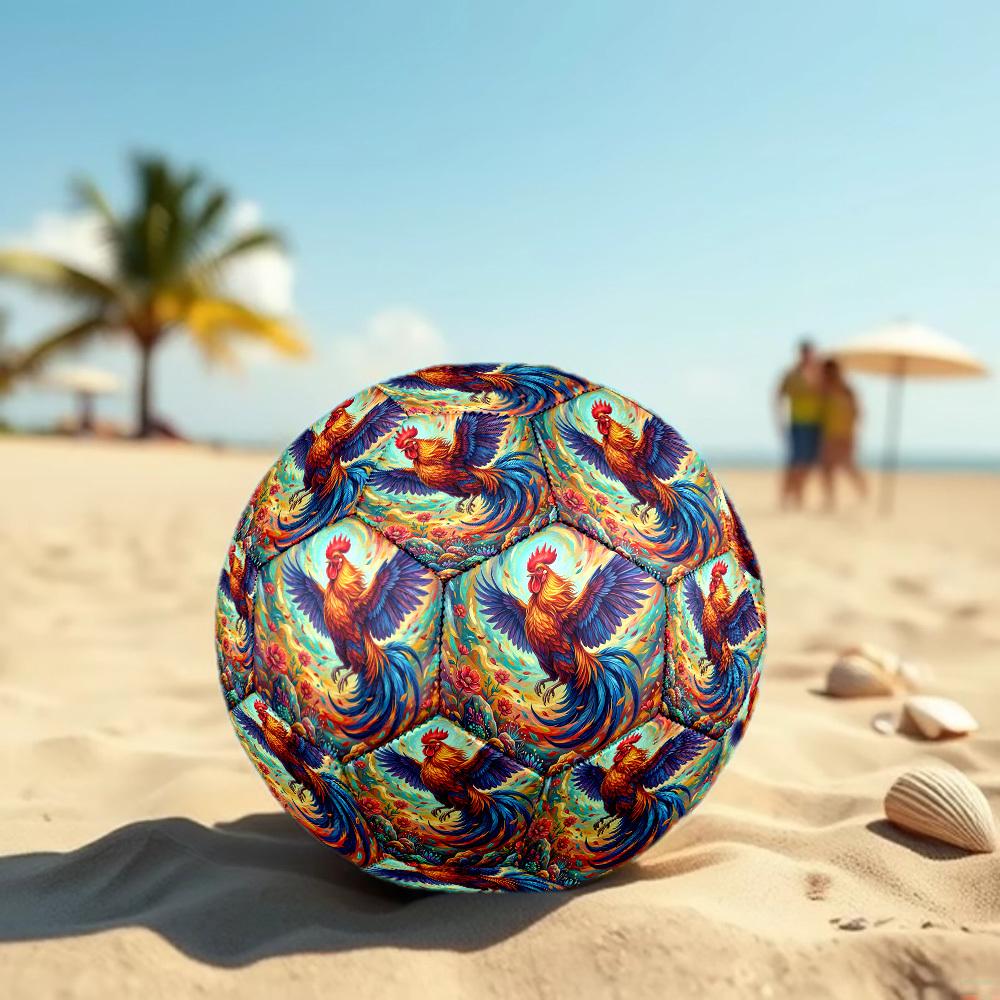 1pc Colorful Rooster Dance Durable Size 5 Soccer Ball Professional Match Training Football Indoor &Outdoor Sports Ball P60192
