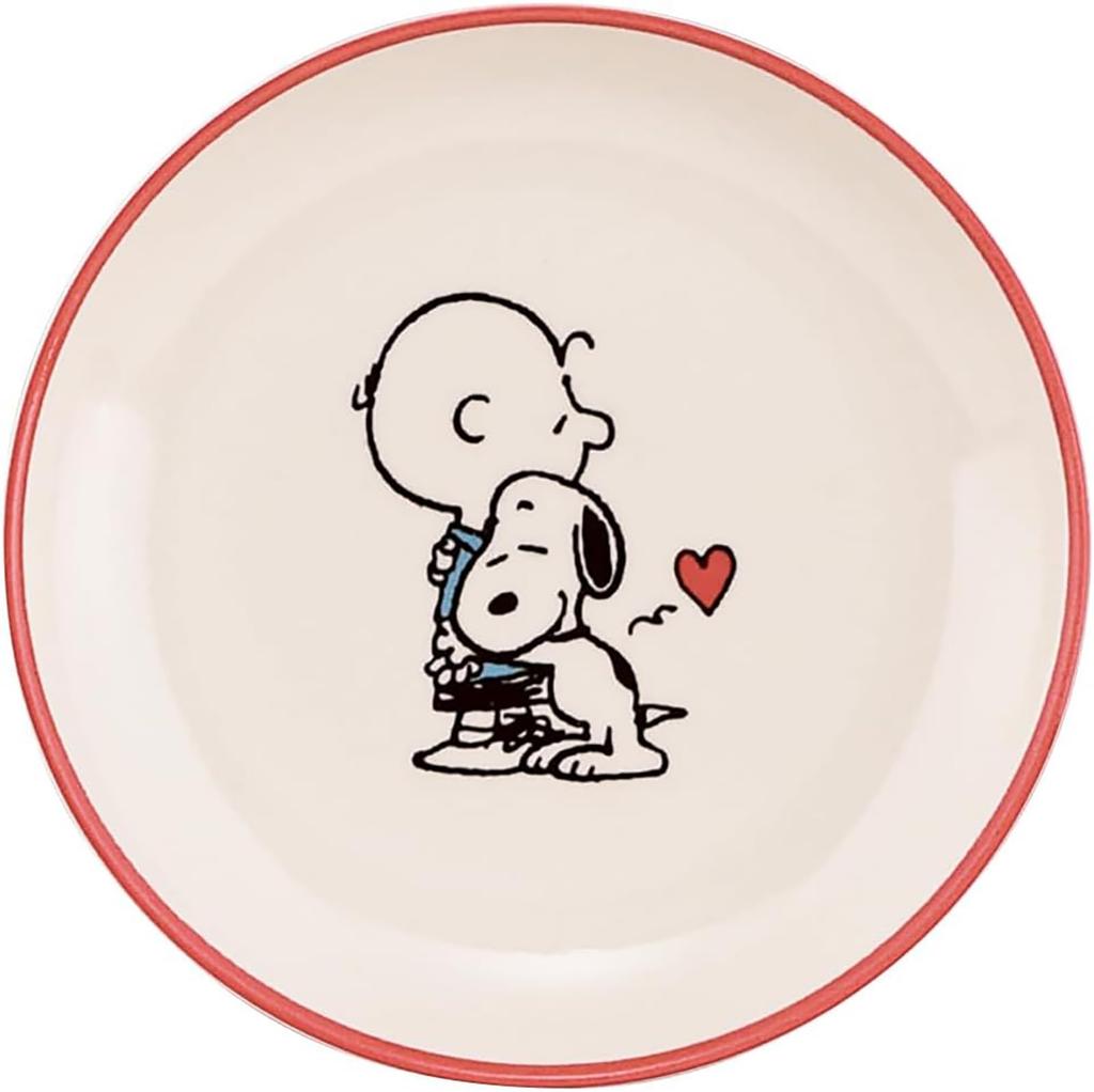 PEANUTS Snoopy Fünf-Teller-Set klein 14 cm Durchmesser x 2 cm beinhaltet ein Beilagenbrot und einzelne Mikrowellen- und spülmaschinenfest Mino Yamaka Hergestellt in SDGs