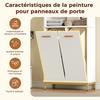 65×32×170 cm, Bathroom Cabinet made of MDF, 3 Open Shelves, Adjustable Shelves, 2 Tilt-Out Laundry Bins, Fluted Lacquered Doors, Gold Handles, White.