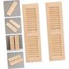 6 Pcs Miniature Wooden Doll Shutters, Wear-Resistant Synthetic Material, Khaki, 4.52x1.25x0.47 Inch, Dollhouse Decoration Accessories for 1:12 Scale