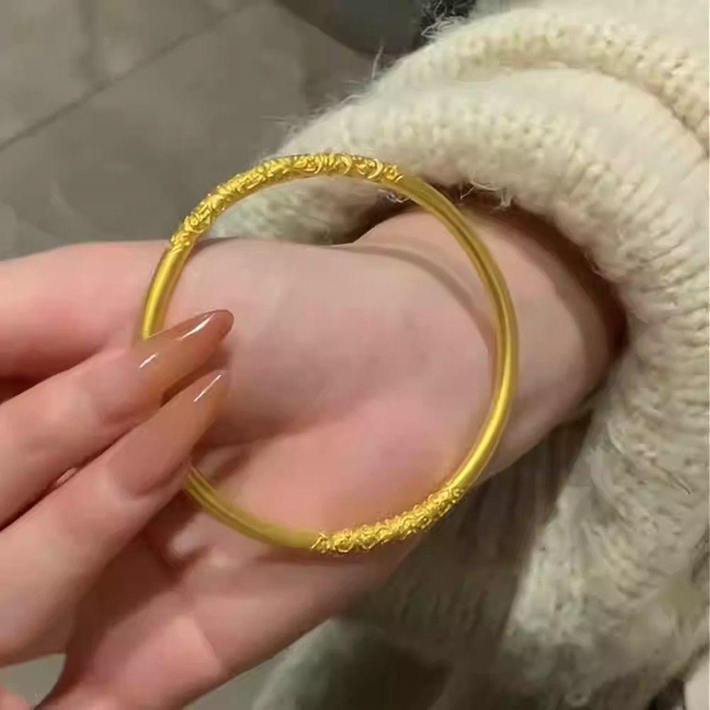 Nezha Qiankun Circle Inheritance Ancient Law Su Circle Bauhinia Pattern Roll Solid Bracelet Court